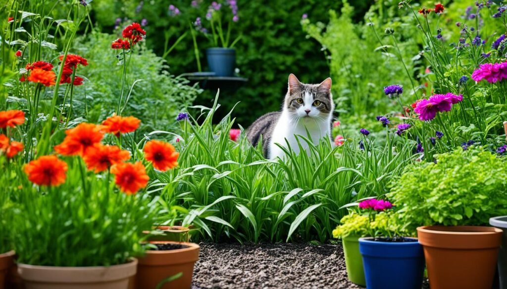 jardinagem com gatos